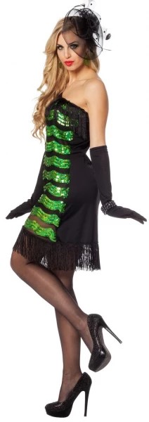 картинка Зеленое платье «Чарльстон» с пайетками от магазина Одежда+