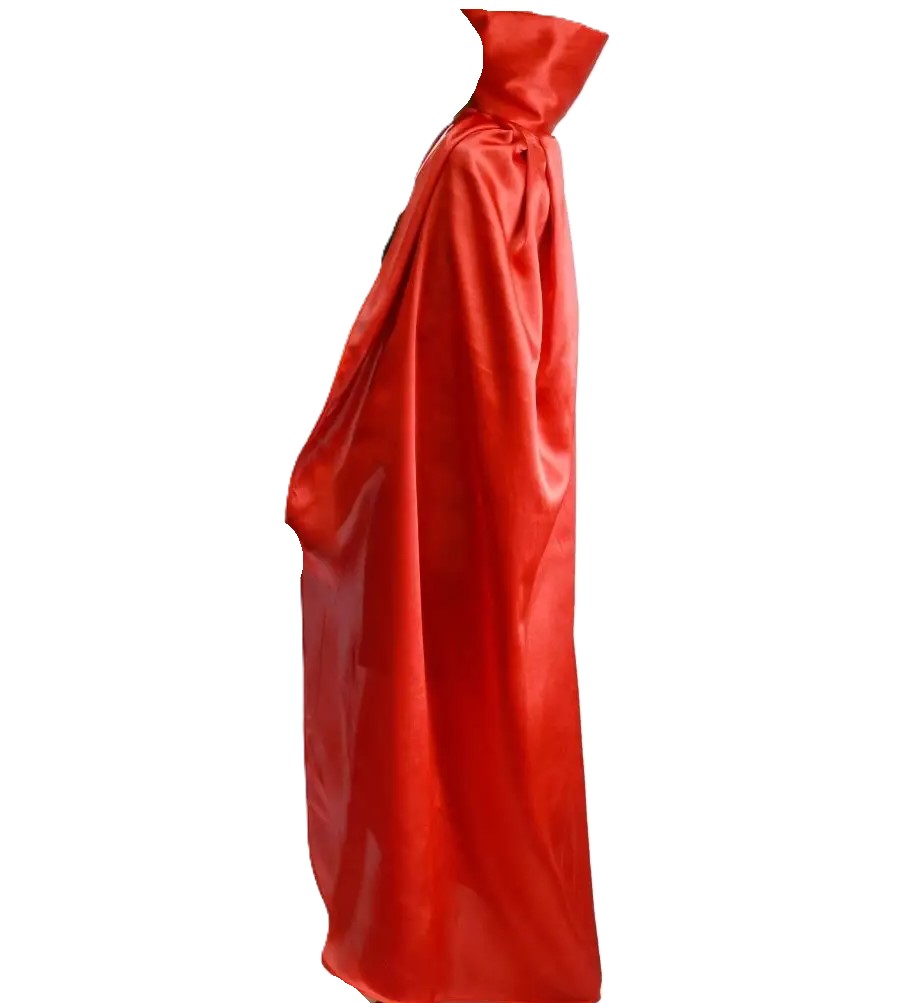 картинка Красная атласная накидка с воротником от магазина Одежда+