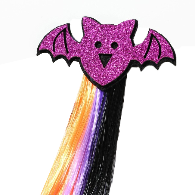 картинка Цветная прядь на заколке «Летучая мышь» от магазина Одежда+