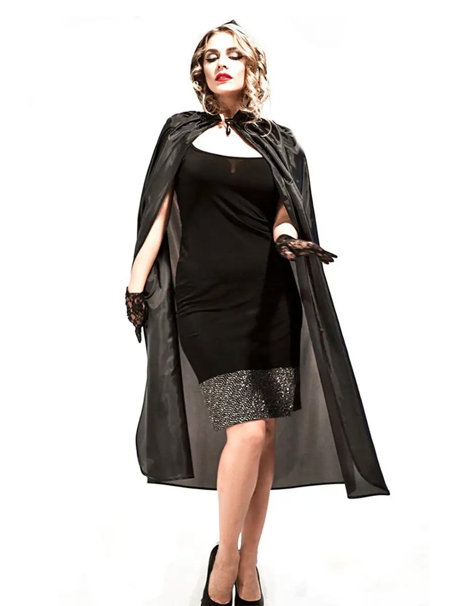 картинка Накидка черная с капюшоном от магазина Одежда+