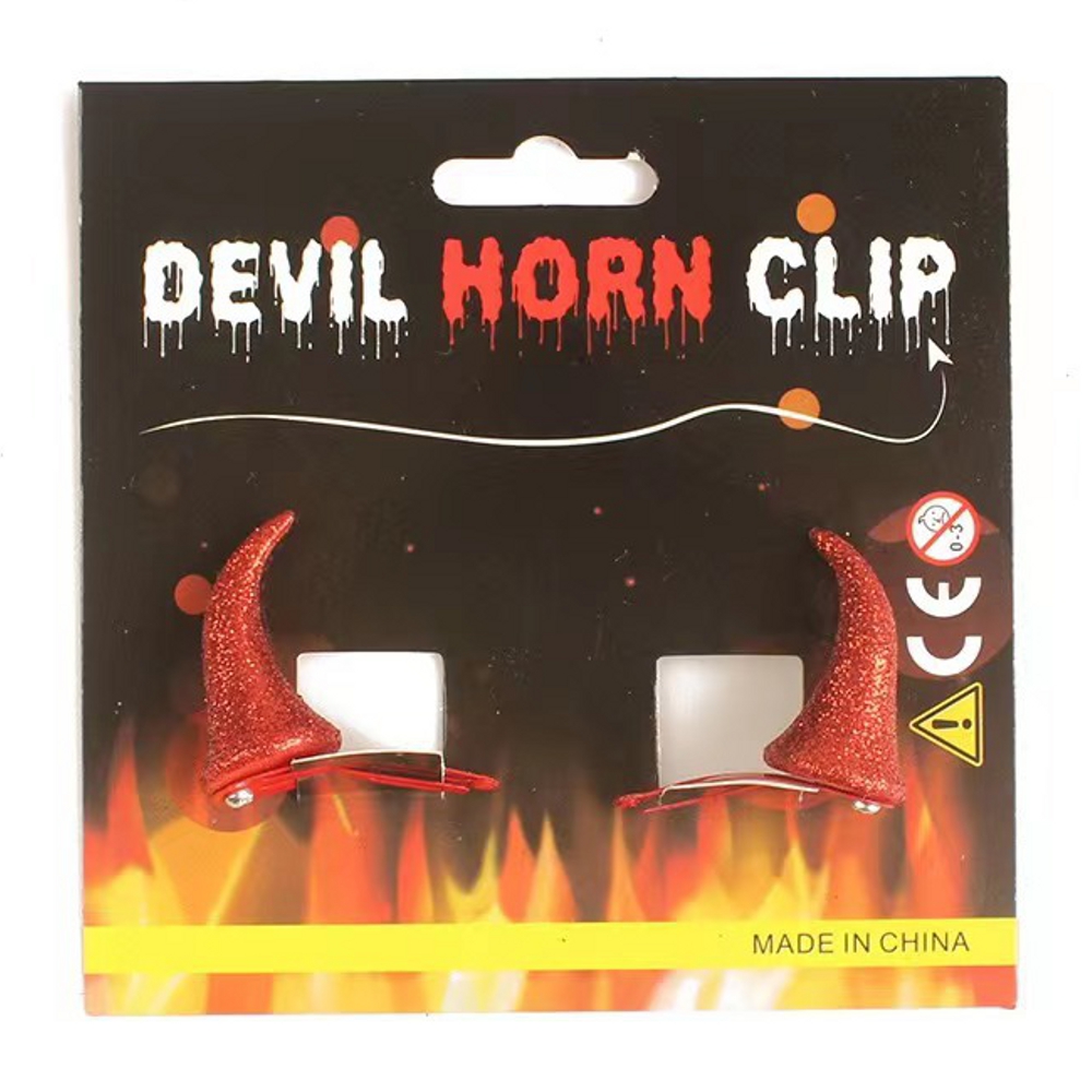 картинка Красные рожки дьявола на заколках от магазина Одежда+