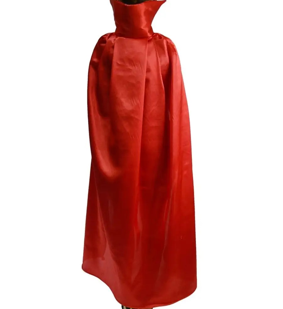 картинка Красная атласная накидка с воротником от магазина Одежда+