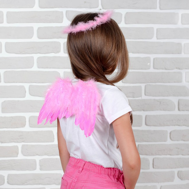 картинка Крылья Ангелочка розовые с нимбом от магазина Одежда+
