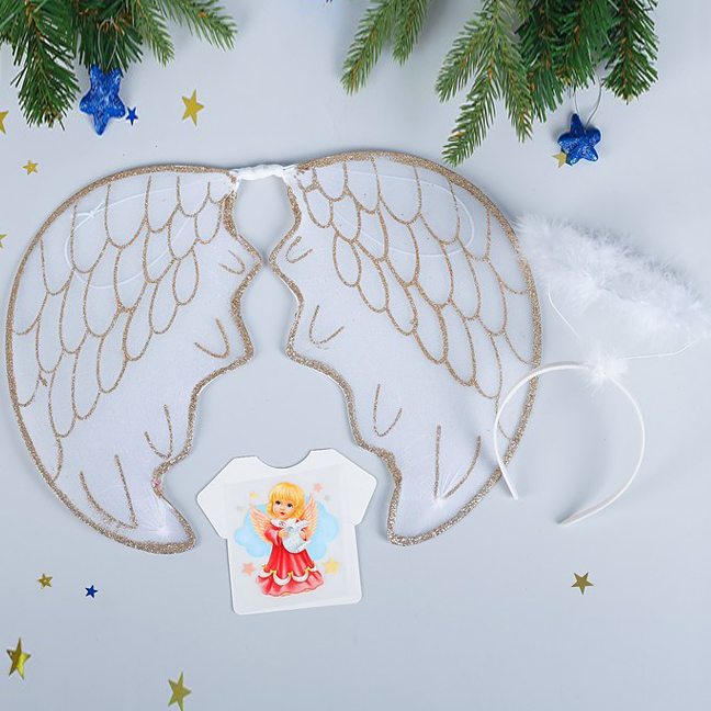 картинка Крылья ангела детские в наборе с нимбом от магазина Одежда+