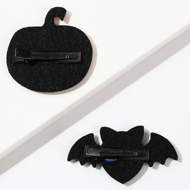 картинка Заколки на Хэллоуин «Летучая мышь и тыква» от магазина Одежда+