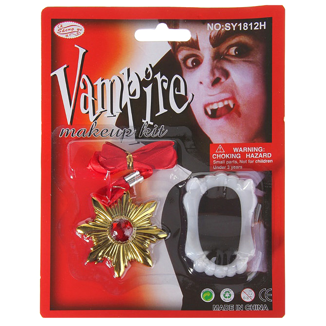 картинка Зубы вампира с медальоном в наборе от магазина Одежда+