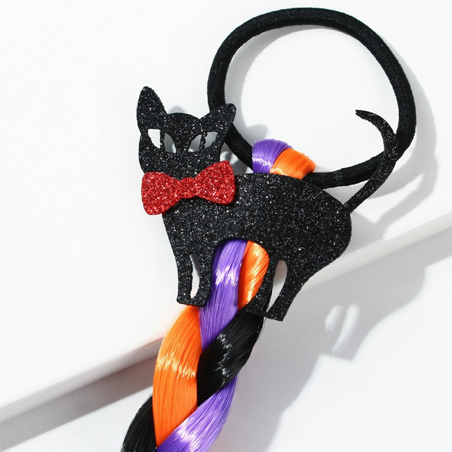 картинка Цветная коса на резинке «Чёрный кот» от магазина Одежда+