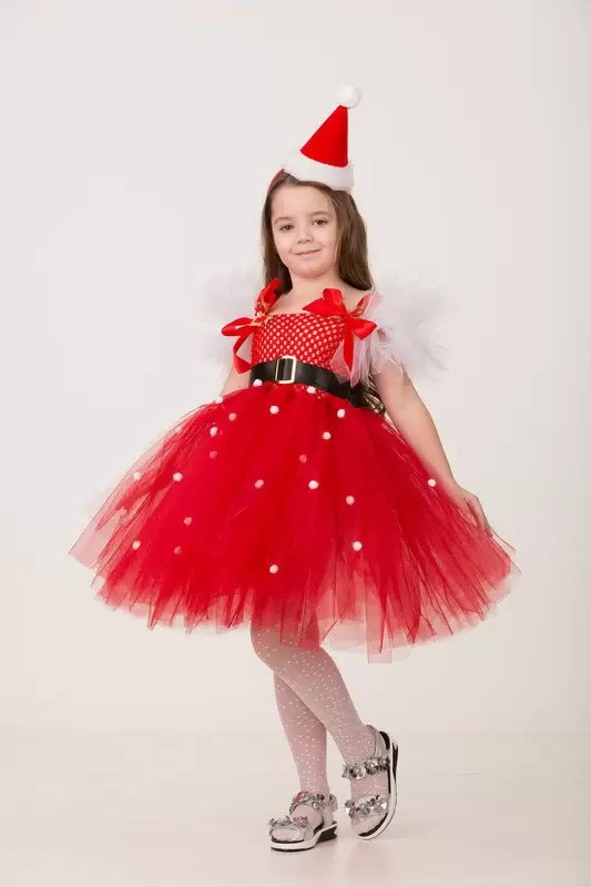 картинка Новогодний костюм «Санта» для девочки - сделай сам от магазина Одежда+