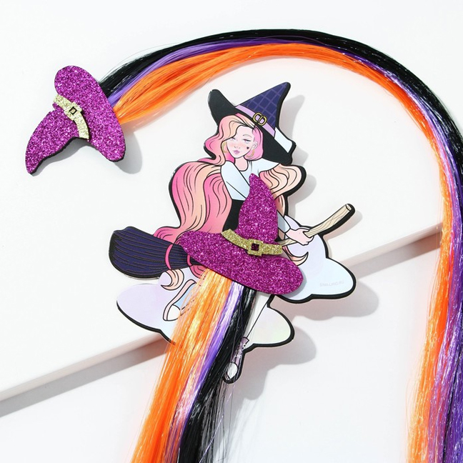 картинка Цветная прядь на заколке «Шляпка ведьмы» от магазина Одежда+