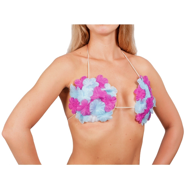 картинка Голубой гавайский лиф с цветами от магазина Одежда+