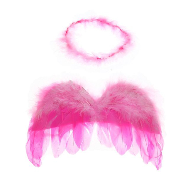 картинка Крылья Ангелочка розовые с нимбом от магазина Одежда+
