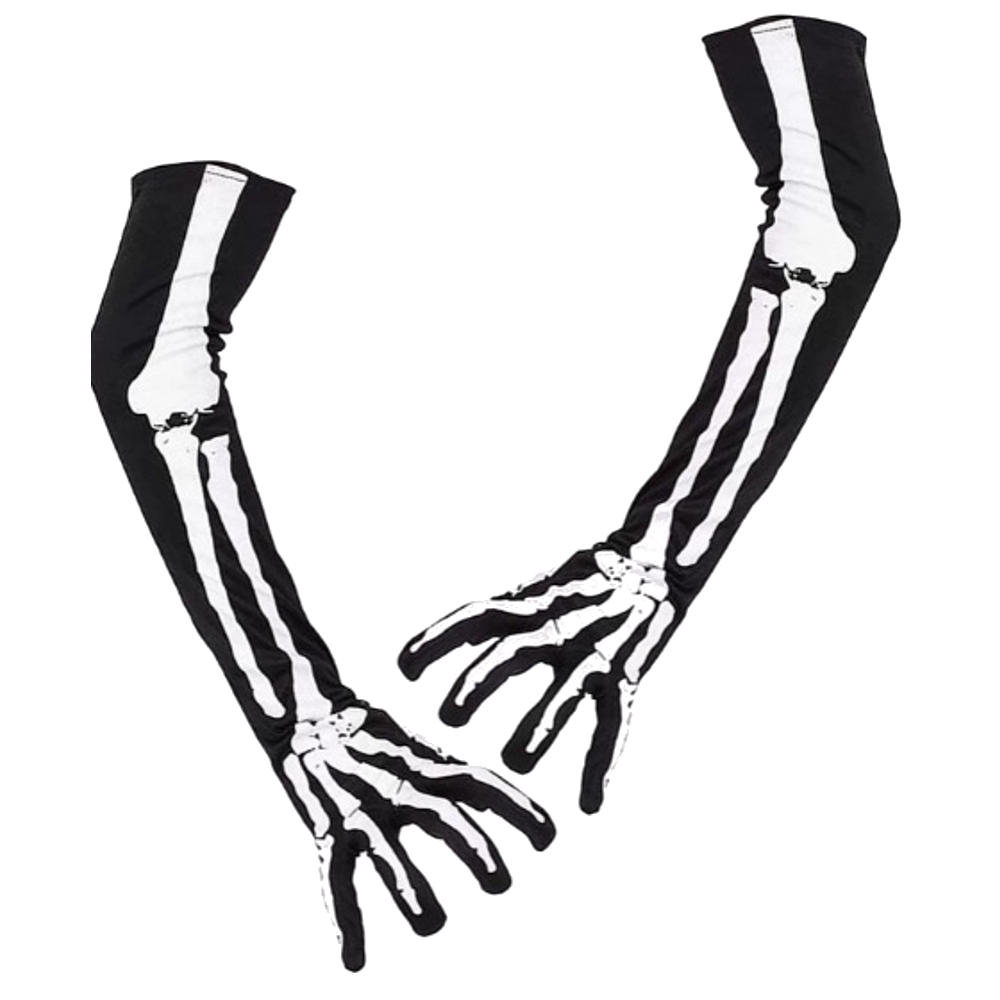 картинка Длинные перчатки с принтом «Скелет» от магазина Одежда+