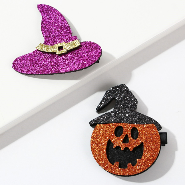 картинка Заколки на Хэллоуин «Шляпа ведьмы и тыква» от магазина Одежда+
