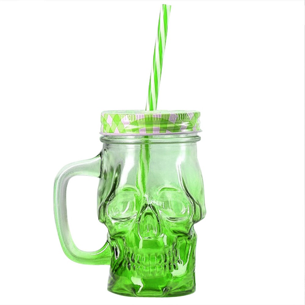 картинка Кружка «Череп» с крышкой и трубочкой от магазина Одежда+