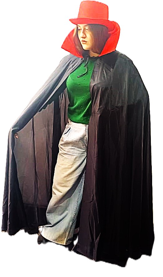картинка Накидка Дракулы - плащ с красным воротником от магазина Одежда+