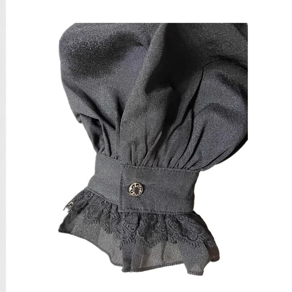 картинка Чёрная рубаха с жабо от магазина Одежда+