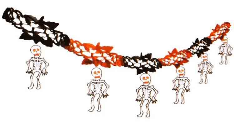 картинка Бумажная гирлянда на Хэллоуин «Скелеты» от магазина Одежда+