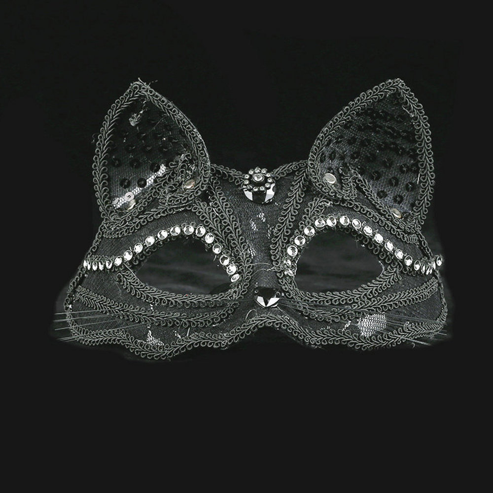 картинка Венецианская маска кошки со стразами от магазина Одежда+