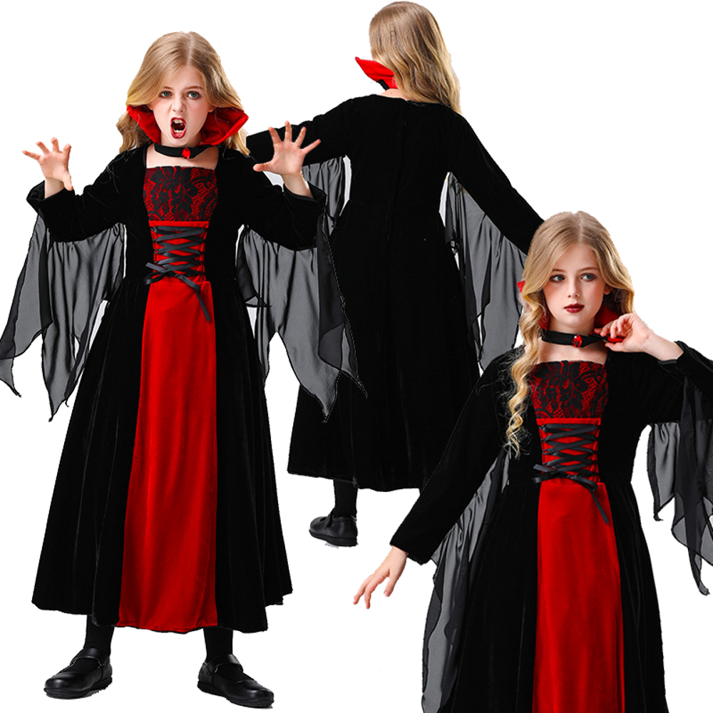 картинка Костюм вампирши для девочки на Хэллоуин от магазина Одежда+
