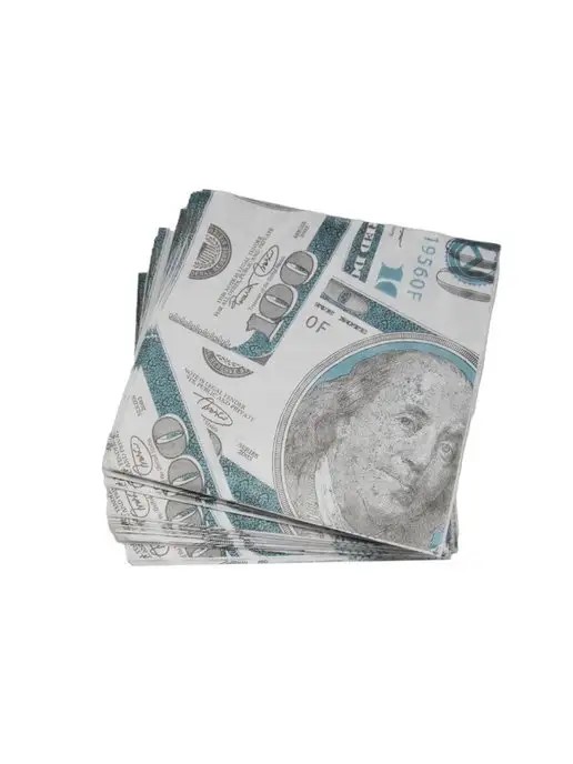 картинка Бумажные салфетки с долларами от магазина Одежда+