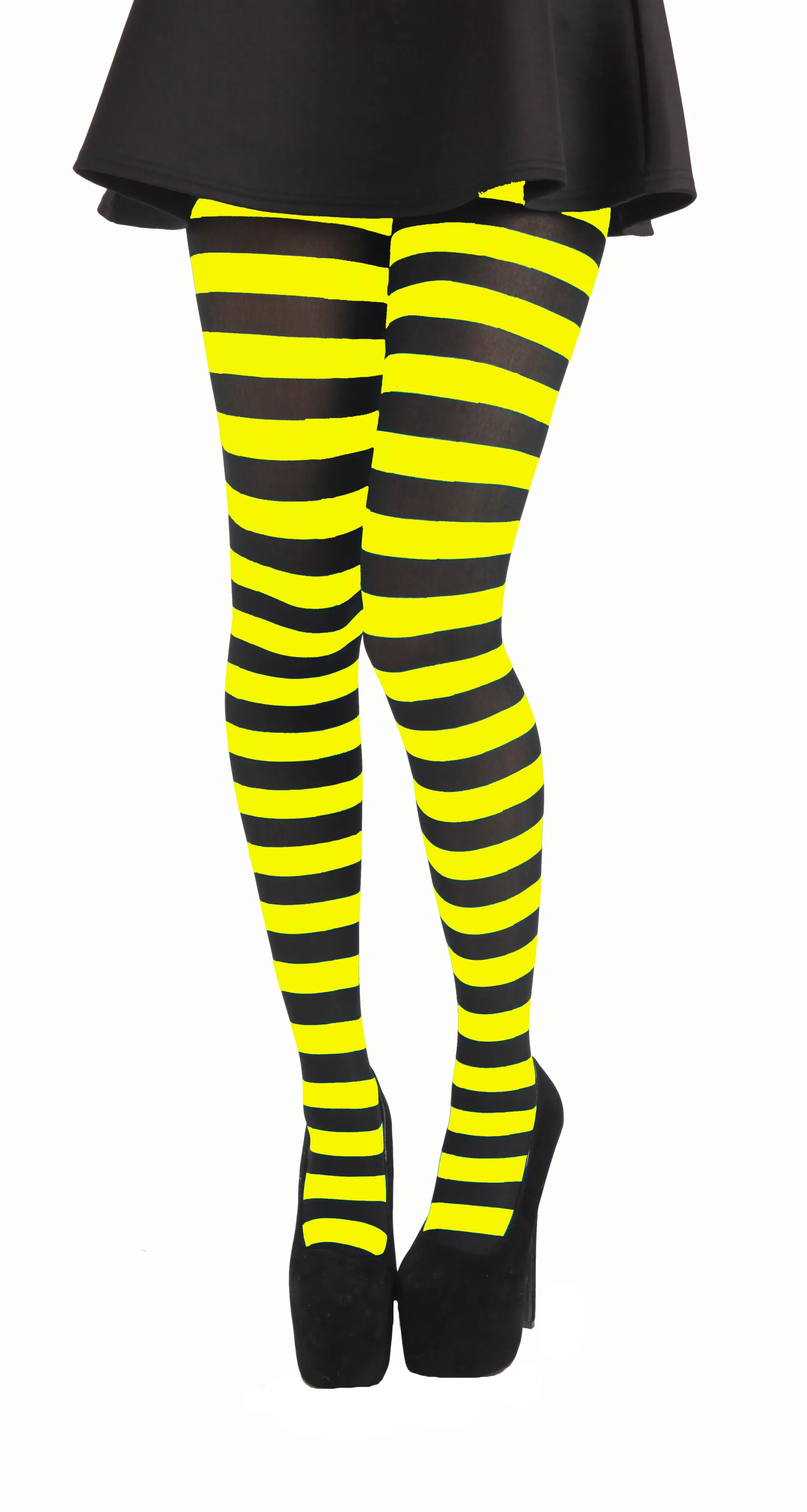 картинка Кислотно-желтые полосатые колготки от магазина Одежда+