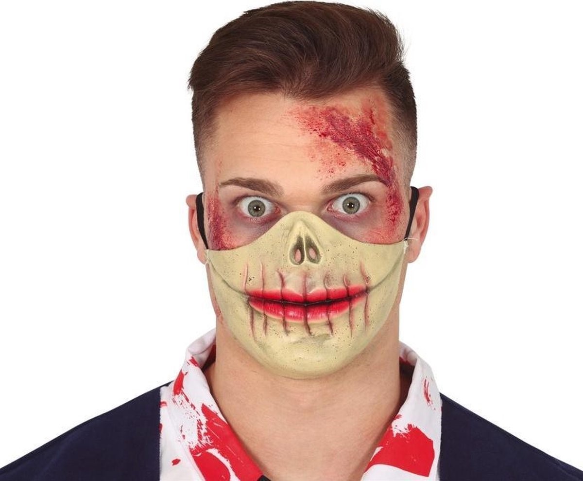 картинка Маска-челюсть зомби «Зашитый рот» на пол-лица от магазина Одежда+
