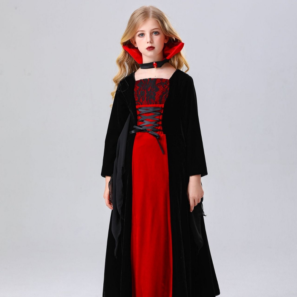 картинка Костюм вампирши для девочки на Хэллоуин от магазина Одежда+