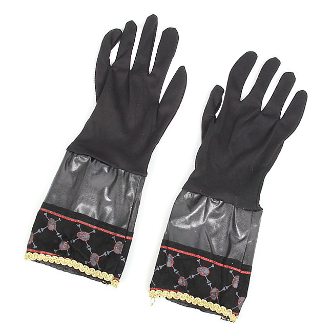 картинка Черные перчатки пирата с черепами от магазина Одежда+