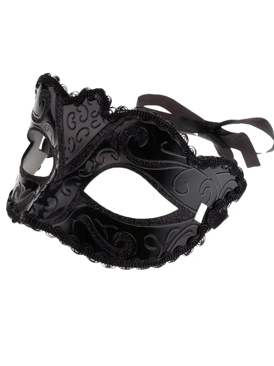 картинка Венецианская маска черная с узором от магазина Одежда+