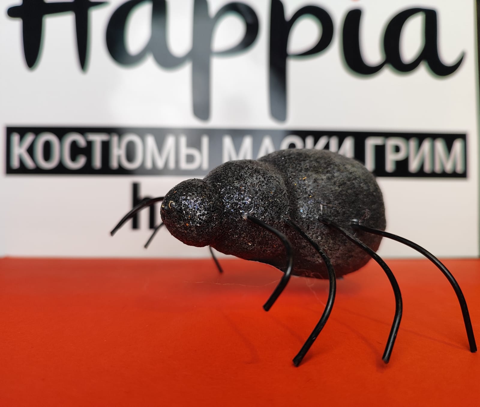 картинка Черный блестящий паук от магазина Одежда+
