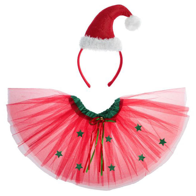 картинка Набор Санты для девочки: юбка и колпак на ободке от магазина Одежда+