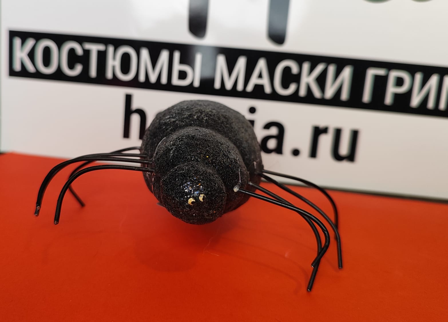 картинка Черный блестящий паук от магазина Одежда+