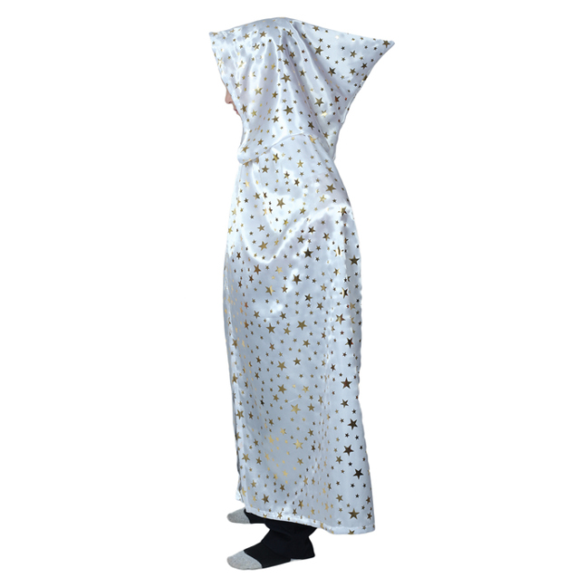 картинка Белая накидка с капюшоном и звёздами от магазина Одежда+