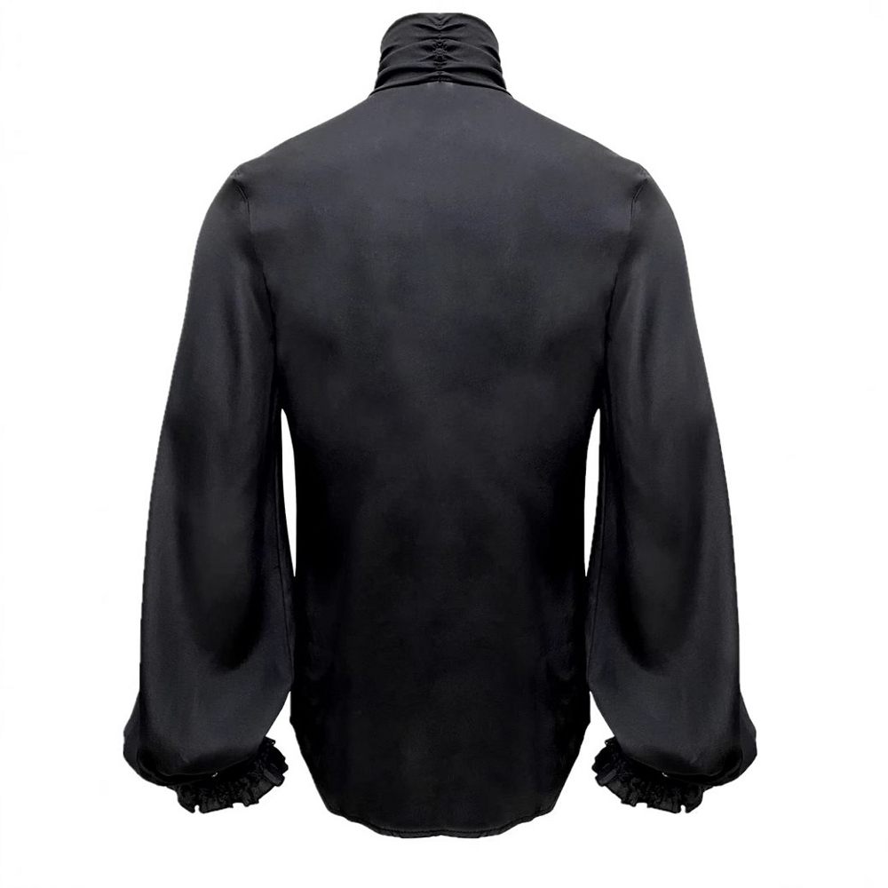 картинка Чёрная рубаха с жабо от магазина Одежда+