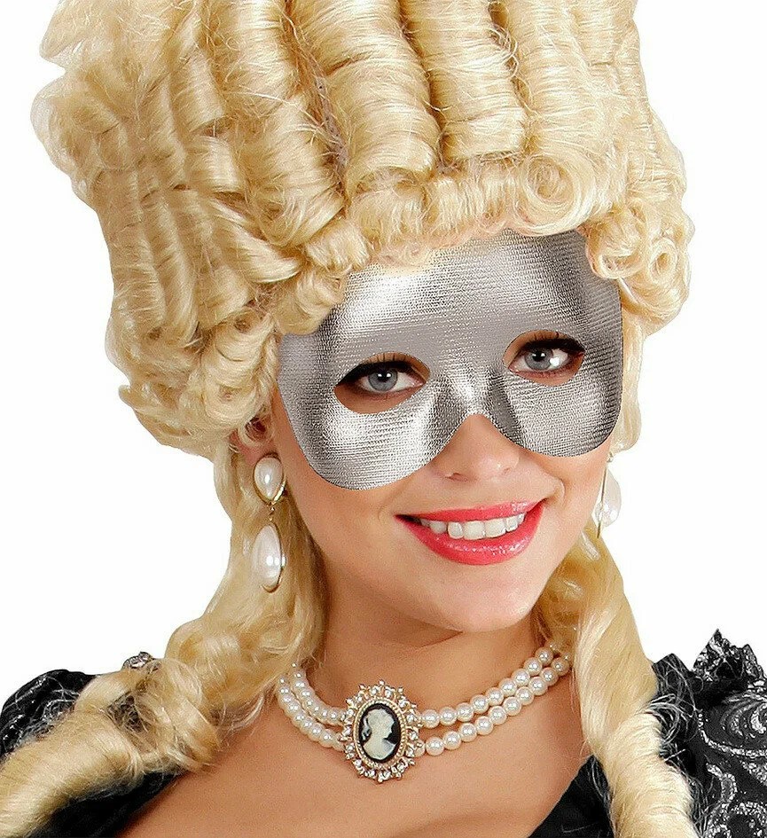 картинка Серебряная венецианская полумаска «Коктейль» от магазина Одежда+