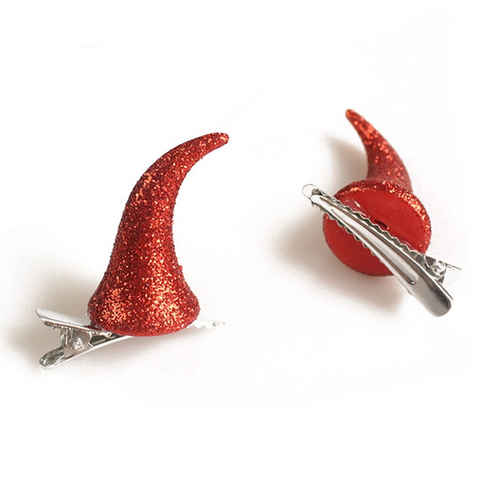 картинка Красные рожки дьявола на заколках от магазина Одежда+