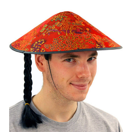 Китайская шляпа с косичкой