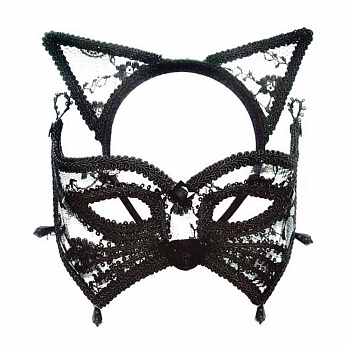 Венецианская маска с ушками «Кошечка» 