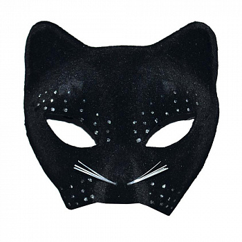 Карнавальная маска черной кошки 