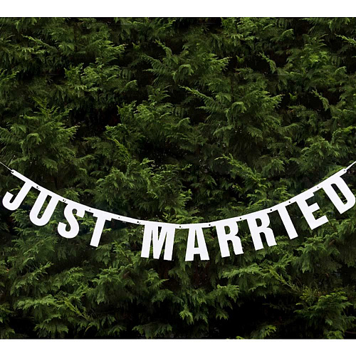 Свадебный баннер "JUST MARRIED"
