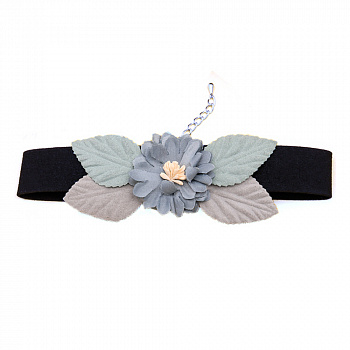 Ожерелье-чокер с серым цветком