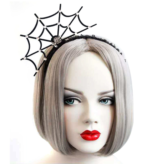 картинка Ободок на Хэллоуин «Паутинка» с розой от магазина Одежда+