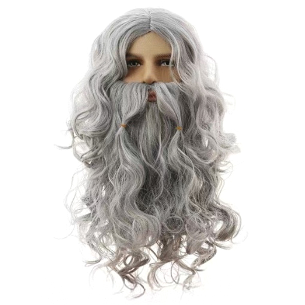 картинка Седые парик и борода волшебника от магазина Одежда+