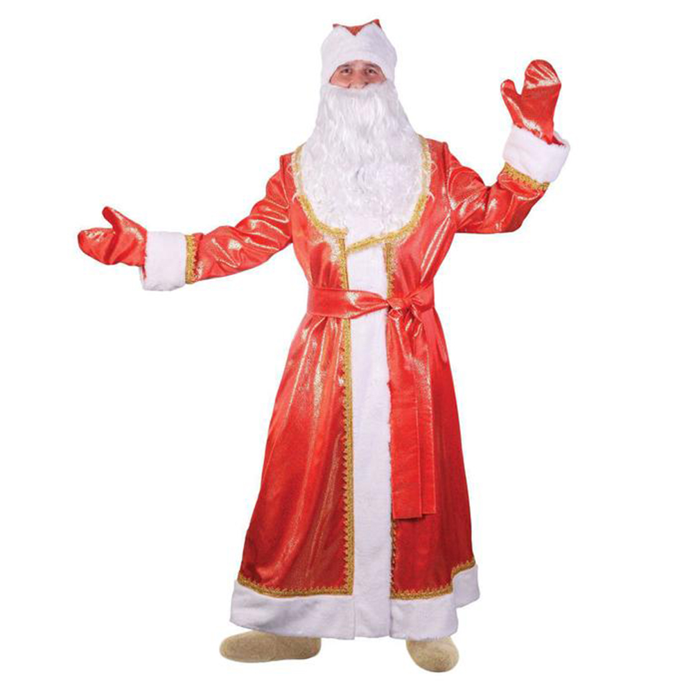 Новогодний костюм Деда Мороза детский (халат,шапочка,борода)
