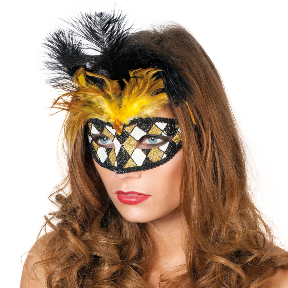 Какие маски будут сегодня. Новогодняя маска с перьями. Венецианская маска с перьями. Золотая венецианская маска. Маска новогодний кошка шоу.