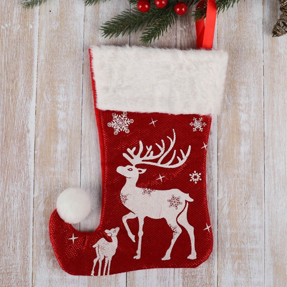 картинка Новогодний носок для подарков с оленем от магазина Одежда+