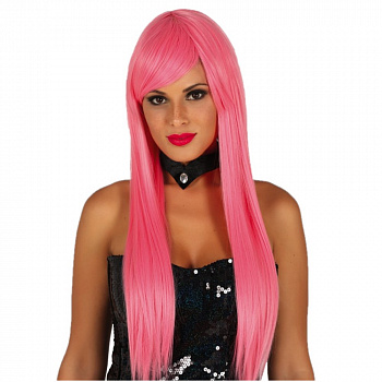 Розовый длинный парик «Аниме»