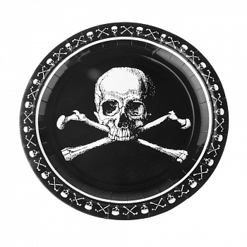 Пиратские тарелки с черепами на Хэллоуин