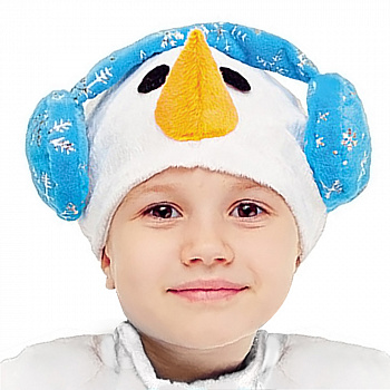 Детская шапочка Снеговика в наушниках