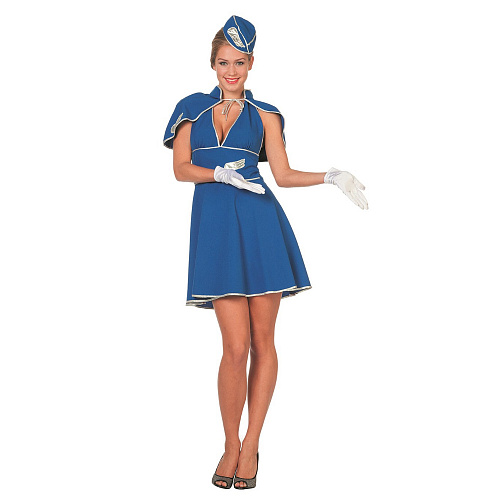 Карнавальный синий костюм стюардессы